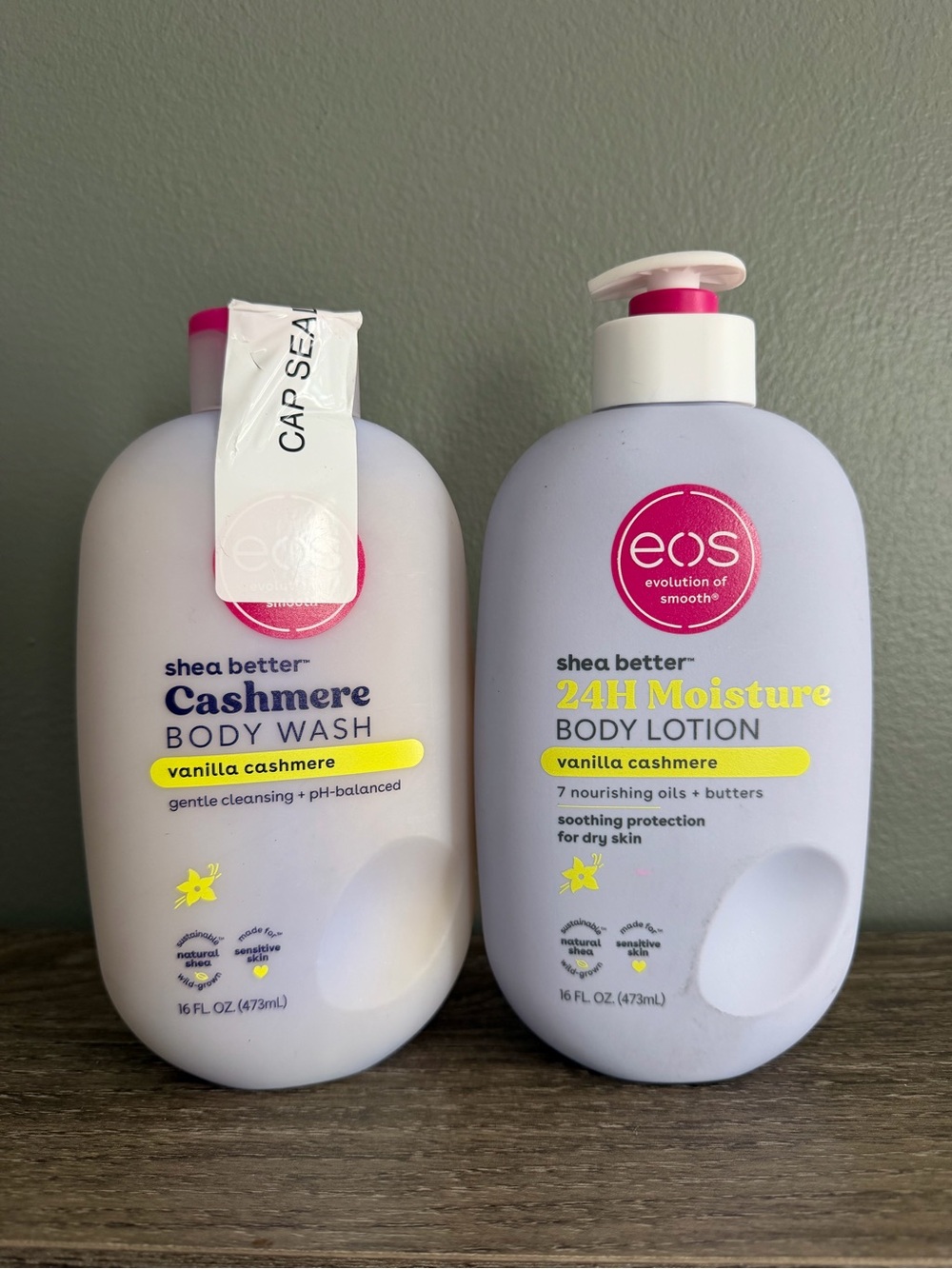 eos Shea Better Cashmere Vanilla Body Wash & 24H Moisture Lotion